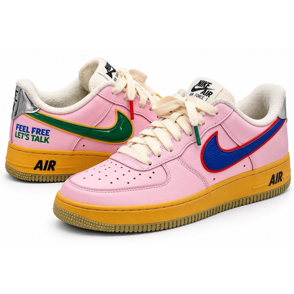 Nike Air Force 1 Low Feel Free Lets Talk Pink Mens 9.5 DX2667-600 AF1 2022